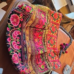 Vintage Embroidered Tote Bag